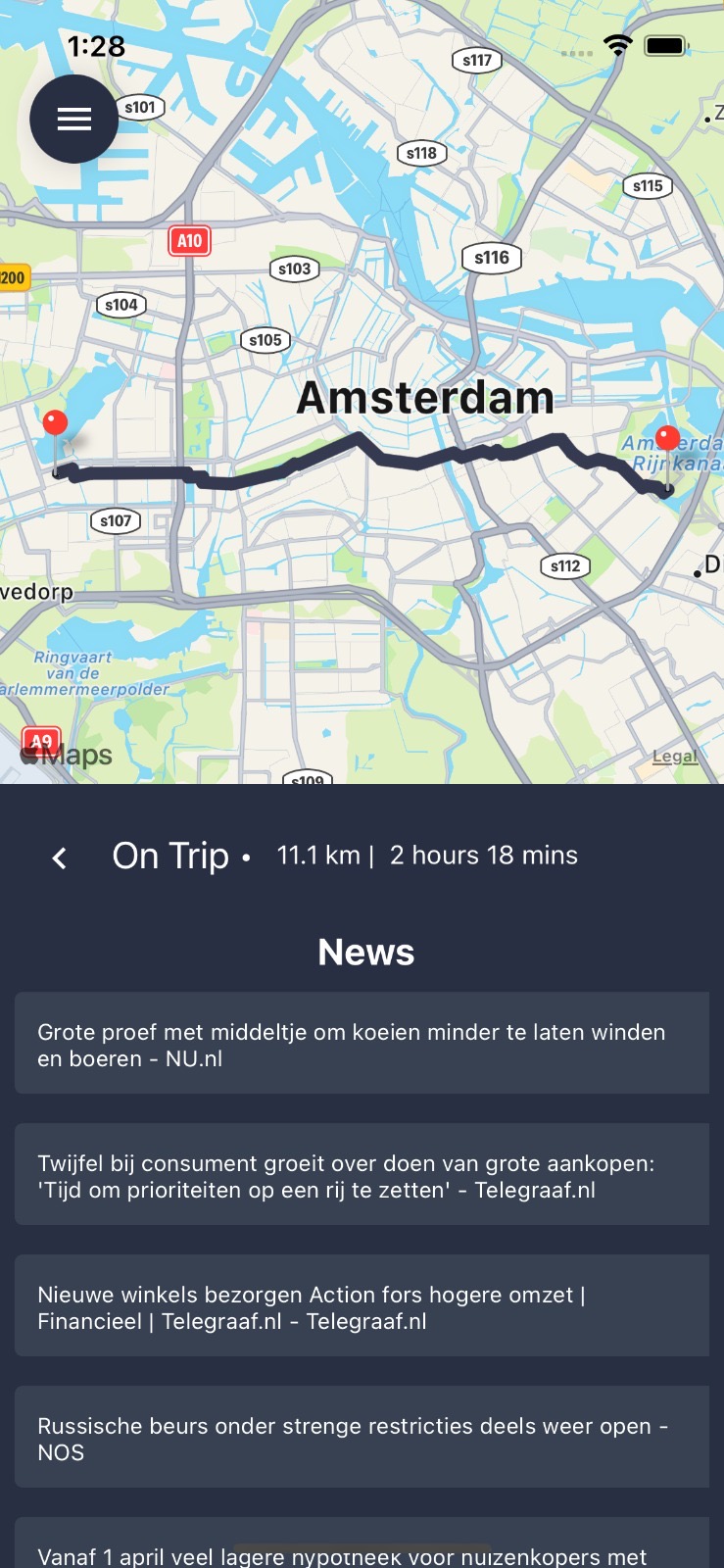 Journey planner weather along route